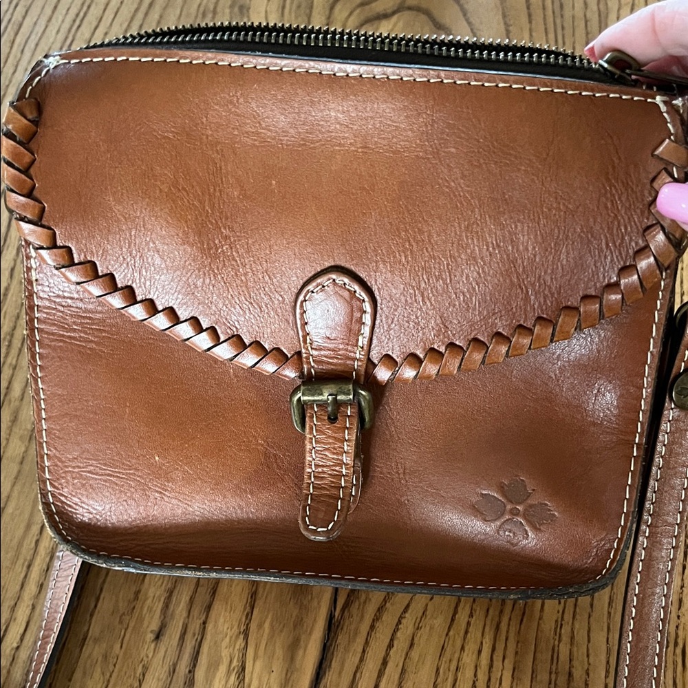 Patricia Nash Chestnut Brown Leather Crossbody Bag